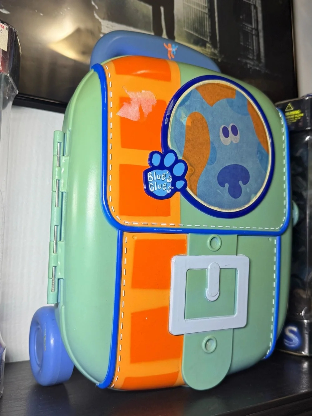 Vintage 2002 Blues Clues Toy Suitcase / Art Carry Case With Wheels